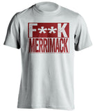 fuck merrimack umass minutemen white shirt censored