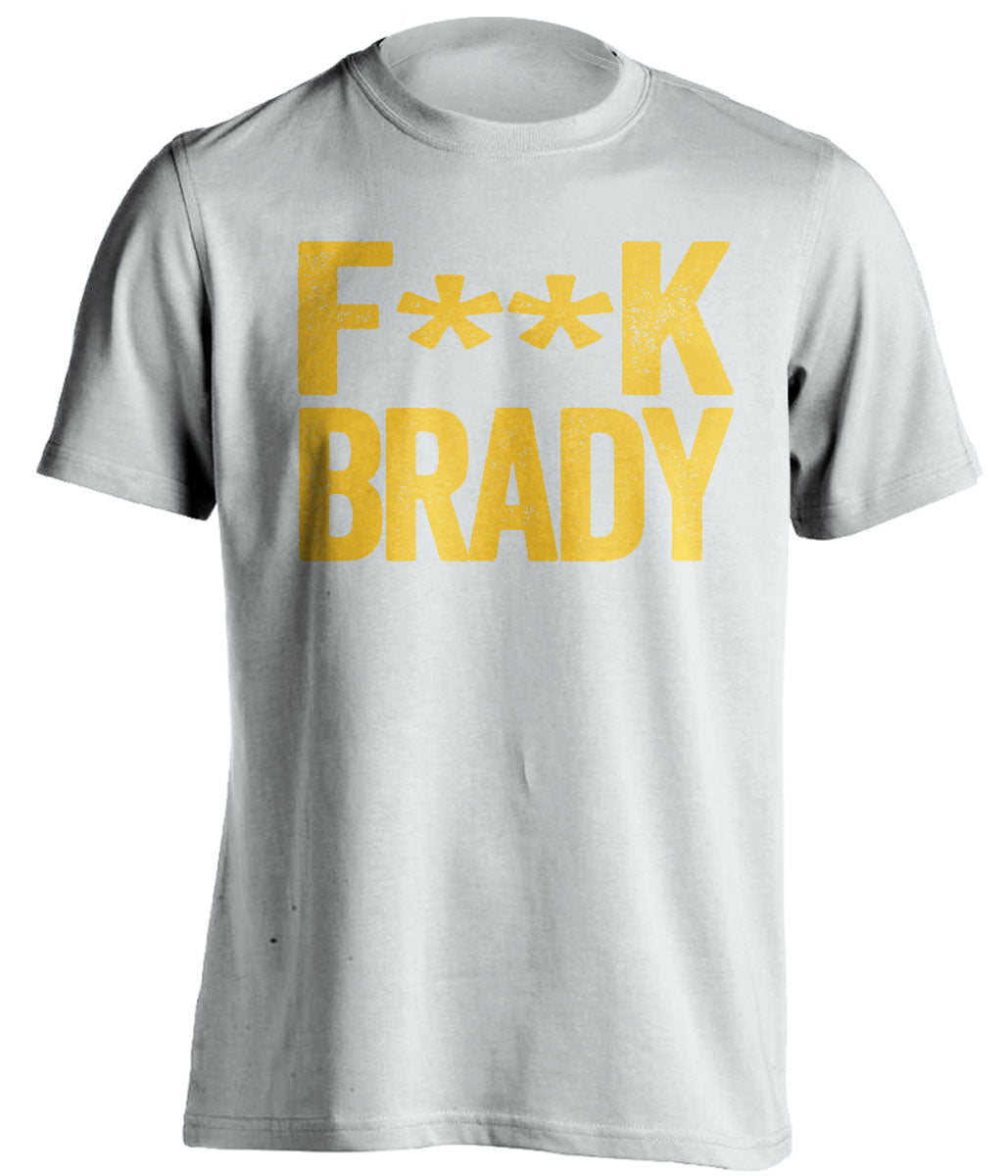 white and gold fuck brady shirt censored