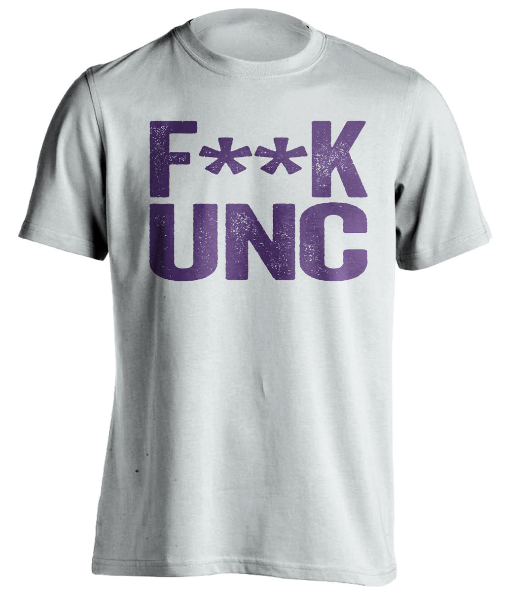 fuck unc ecu fan white shirt censored