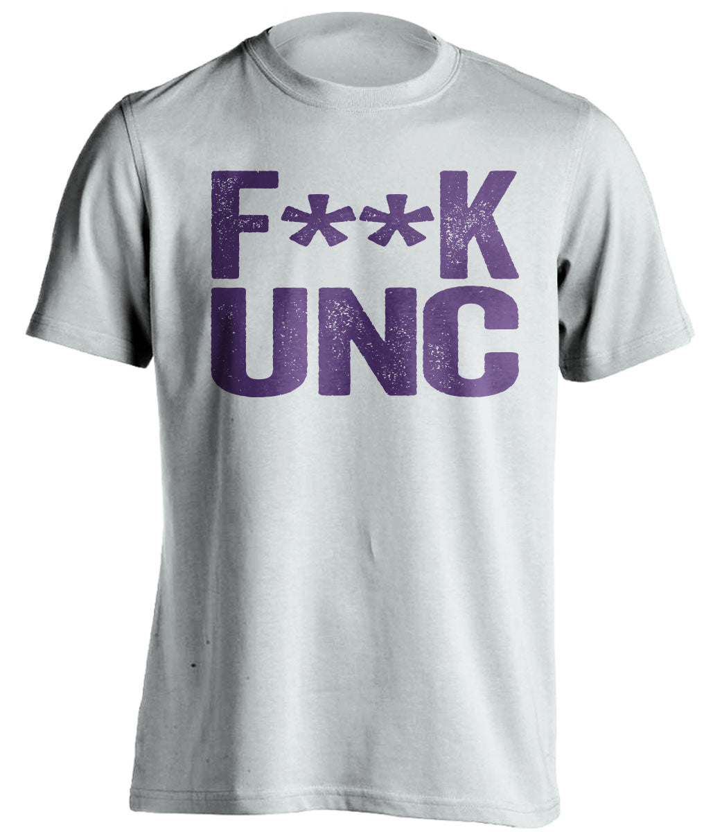 fuck unc ecu fan white shirt censored