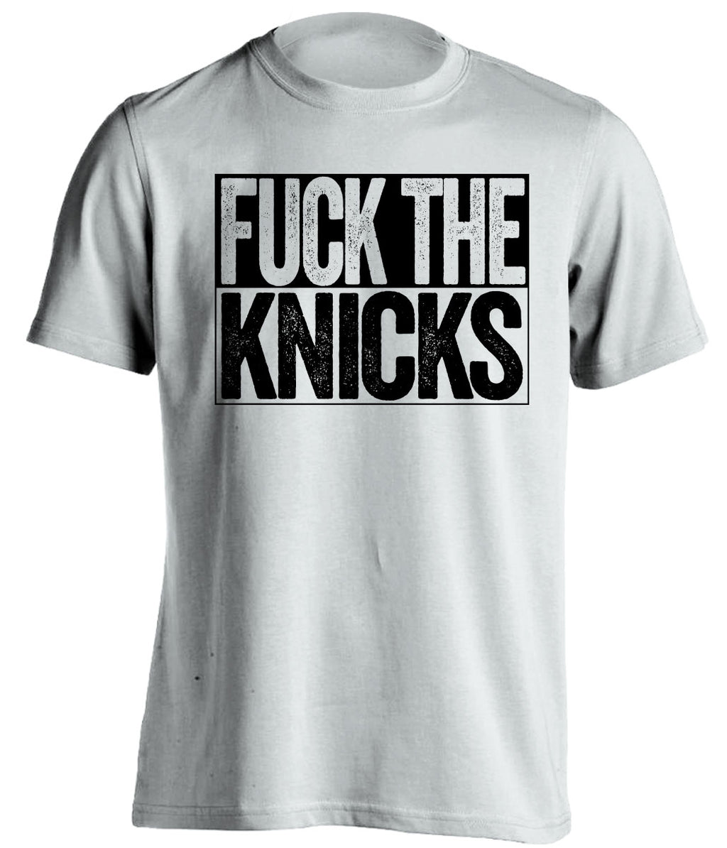 fuck the knicks brooklyn nets uncensored white shirt