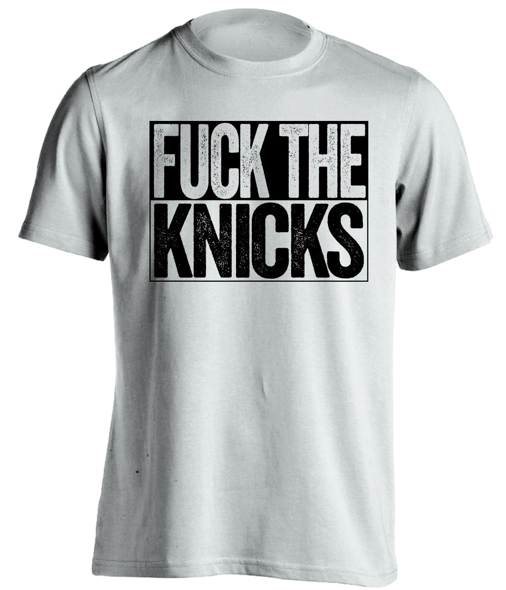 fuck the knicks brooklyn nets uncensored white shirt