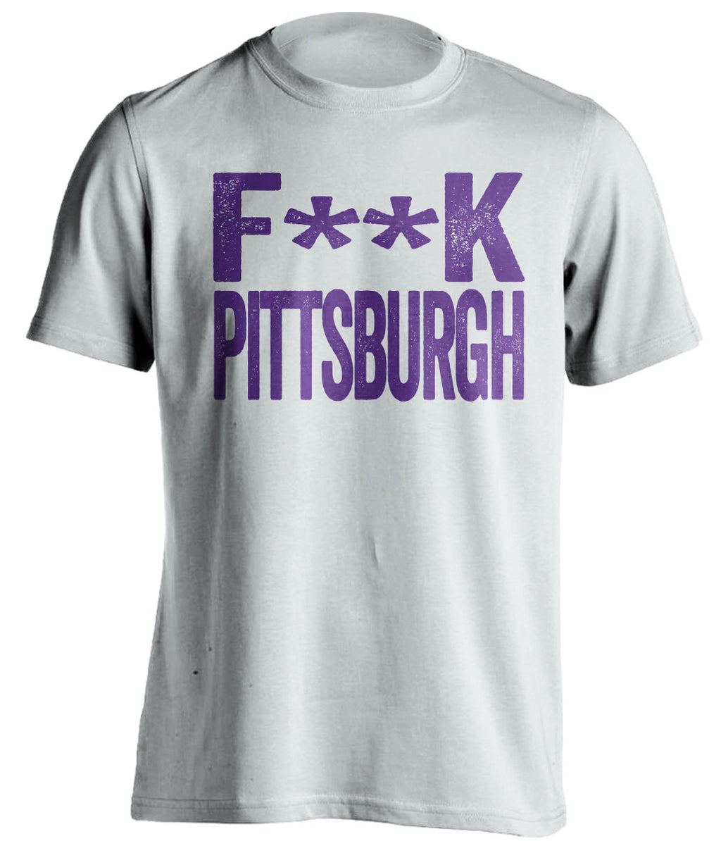 Fuck Pittsburgh - Pittsburgh Haters Shirt - Purple and Gold - Text Design - Beef Shirts