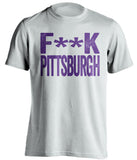 Fuck Pittsburgh - Pittsburgh Haters Shirt - Purple and Gold - Text Design - Beef Shirts