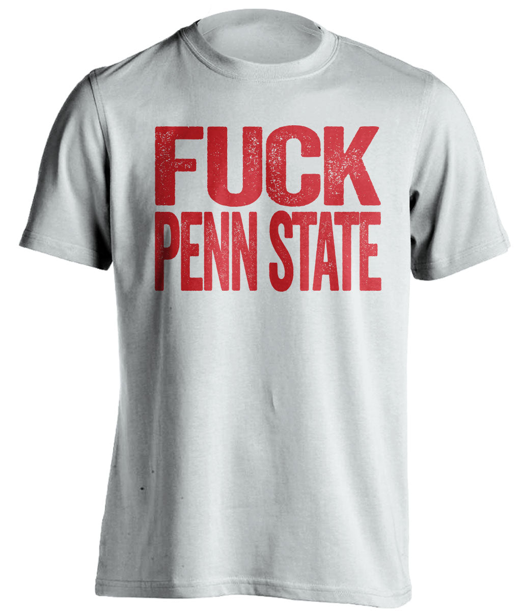 fuck penn state uncensored white tshirt for maryland terps fans