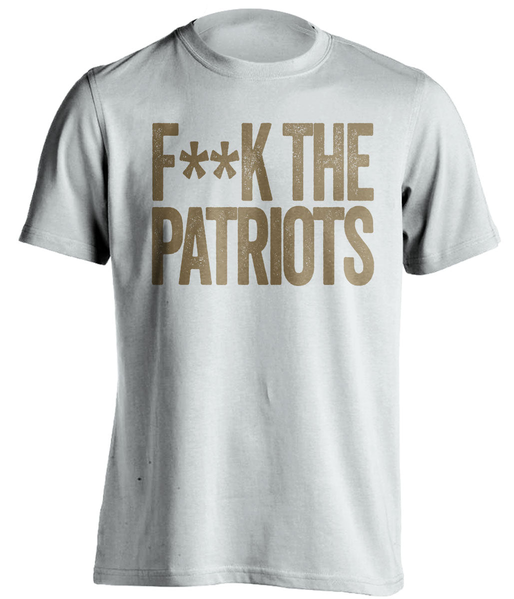 fuck the patriots new orleans saints white shirt censored