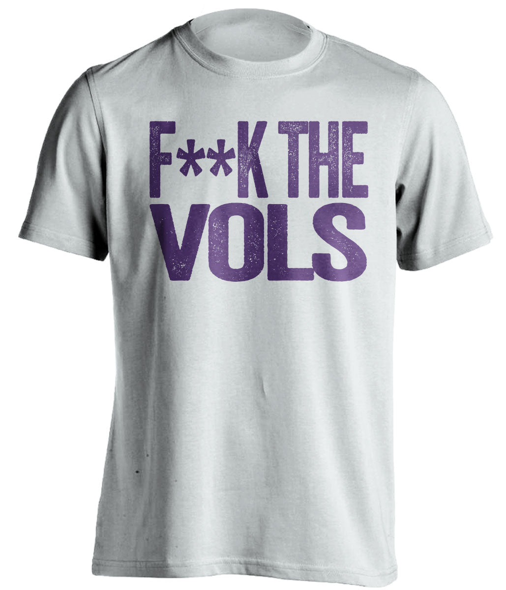 fuck the vols white and purple shirt tech fans censored