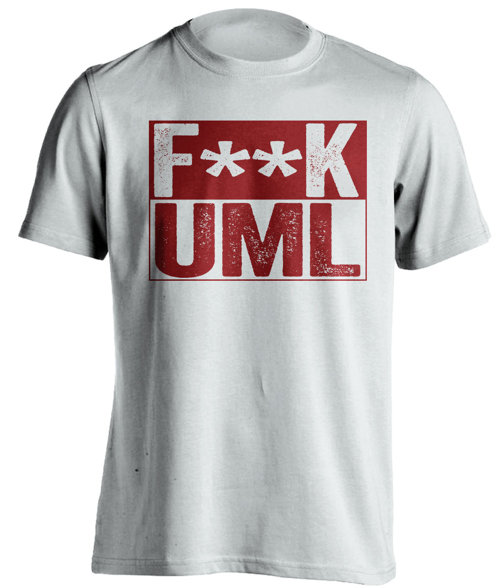 fuck uml lowell umass minutemen white shirt censored