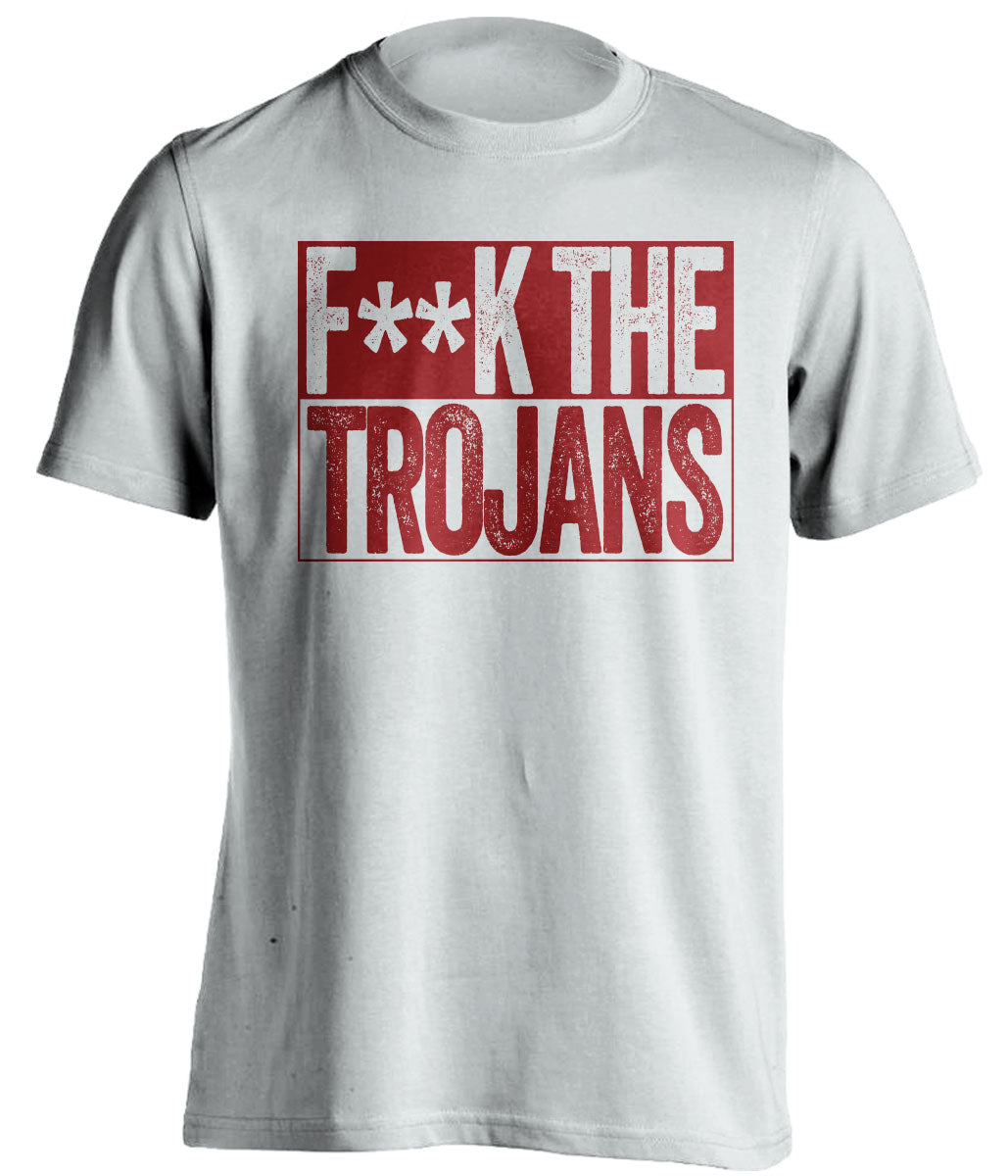 fuck the trojans usc stanford cardinals white shirt censored