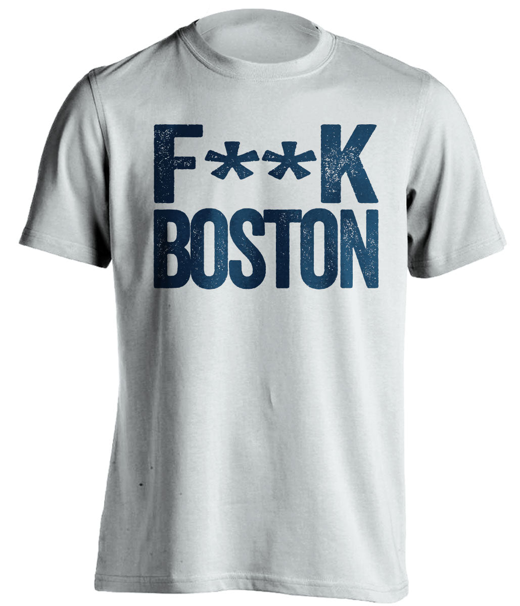 Fuck Boston - Boston Haters Shirt - Navy and Gold - Text Design - Beef Shirts
