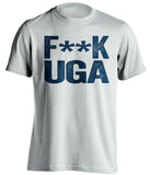 fuck uga bulldogs white and navy tshirt censored