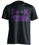 Fuck Pittsburgh - Pittsburgh Haters Shirt - Purple and Gold - Text Design - Beef Shirts