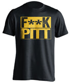 fuck pitt wvu moutaineers fan black shirt censored