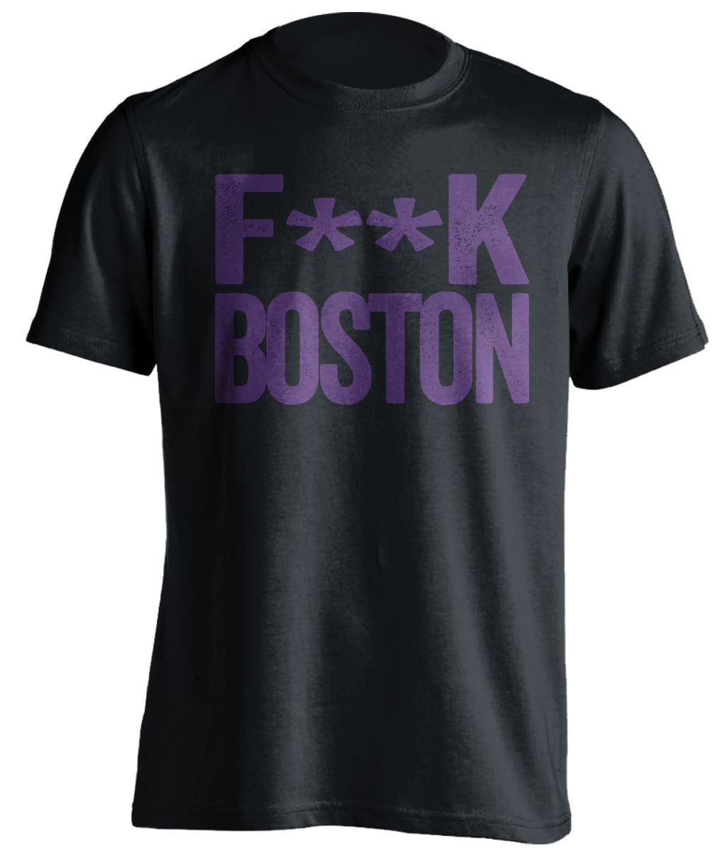 Fuck Boston - Boston Haters Shirt - Purple and Gold - Text Design - Beef Shirts