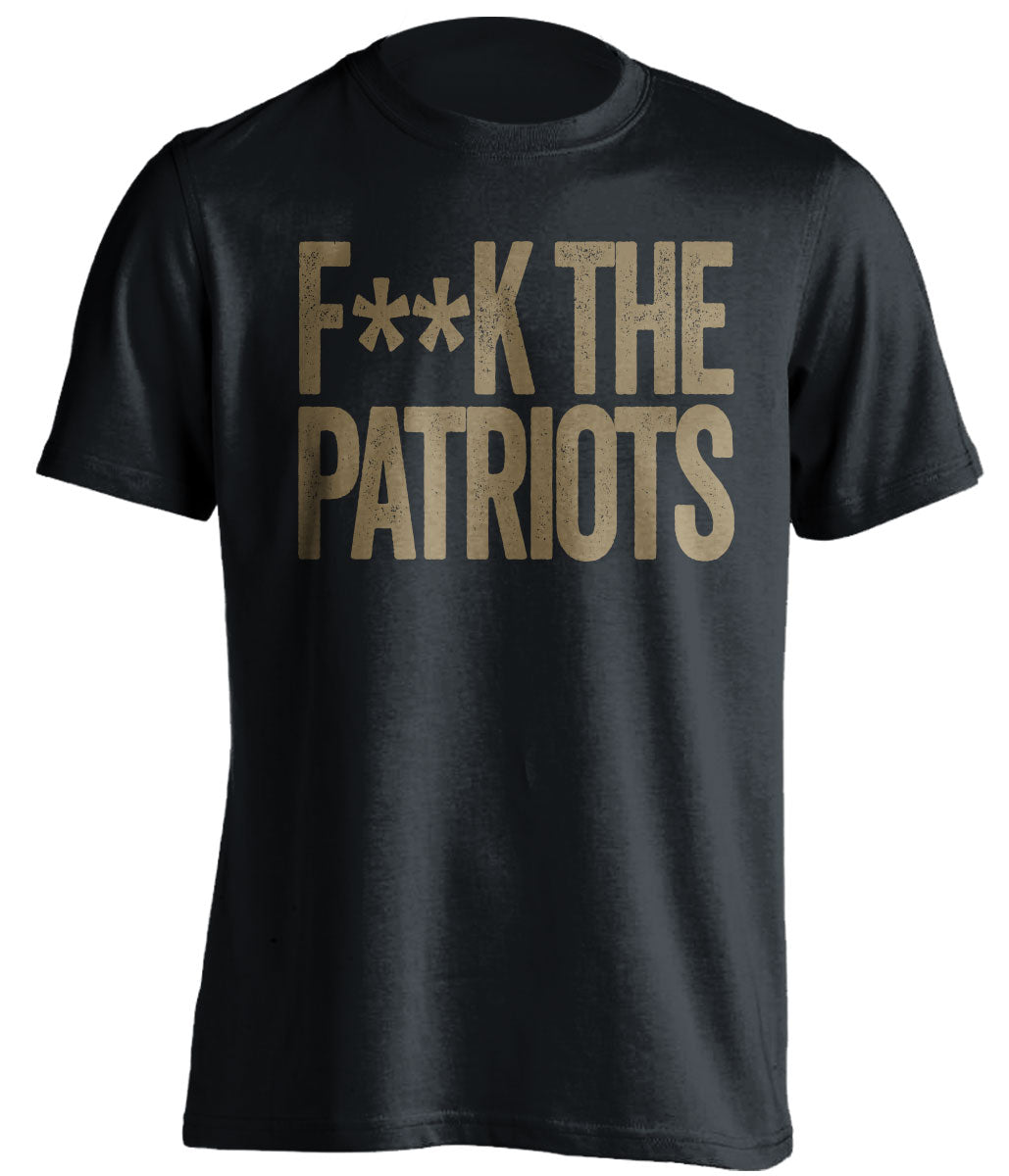 fuck the patriots new orleans saints black shirt censored