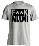 Fuck Miami - Miami Haters Shirt - Black and Grey - Box Design - Beef Shirts