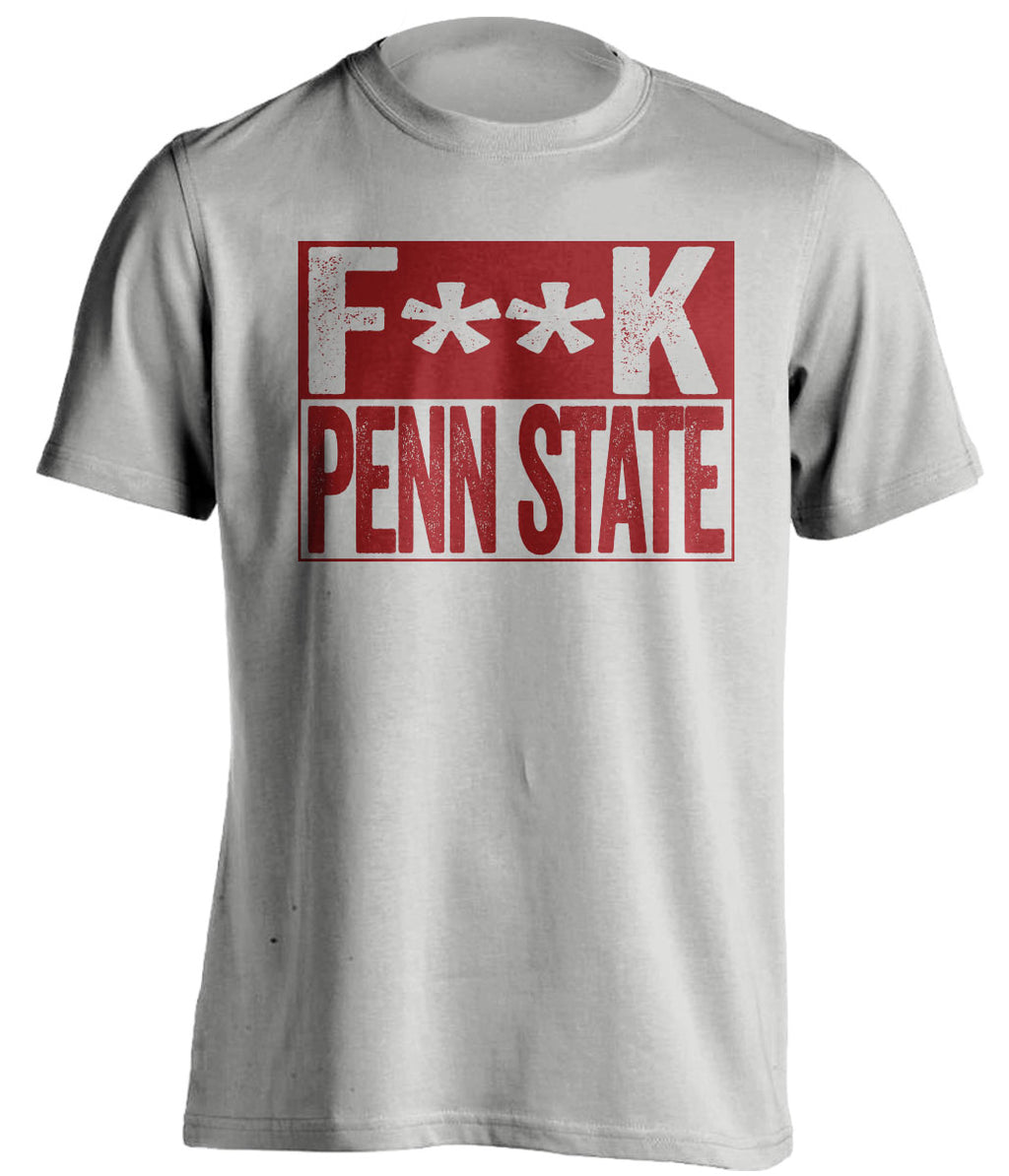 fuck penn state censored grey shirt for temple owls fans
