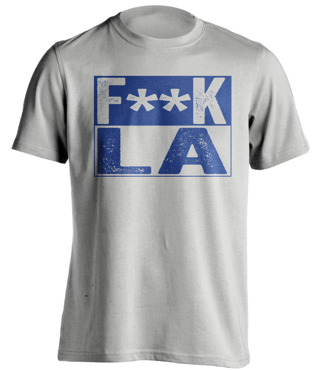 fuck la dodgers angels texas rangers grey shirt censored