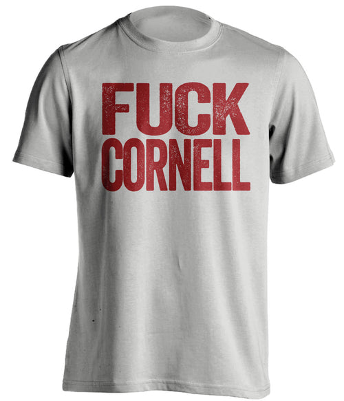 fuck cornell uncensored grey tshirt harvard crimson fans