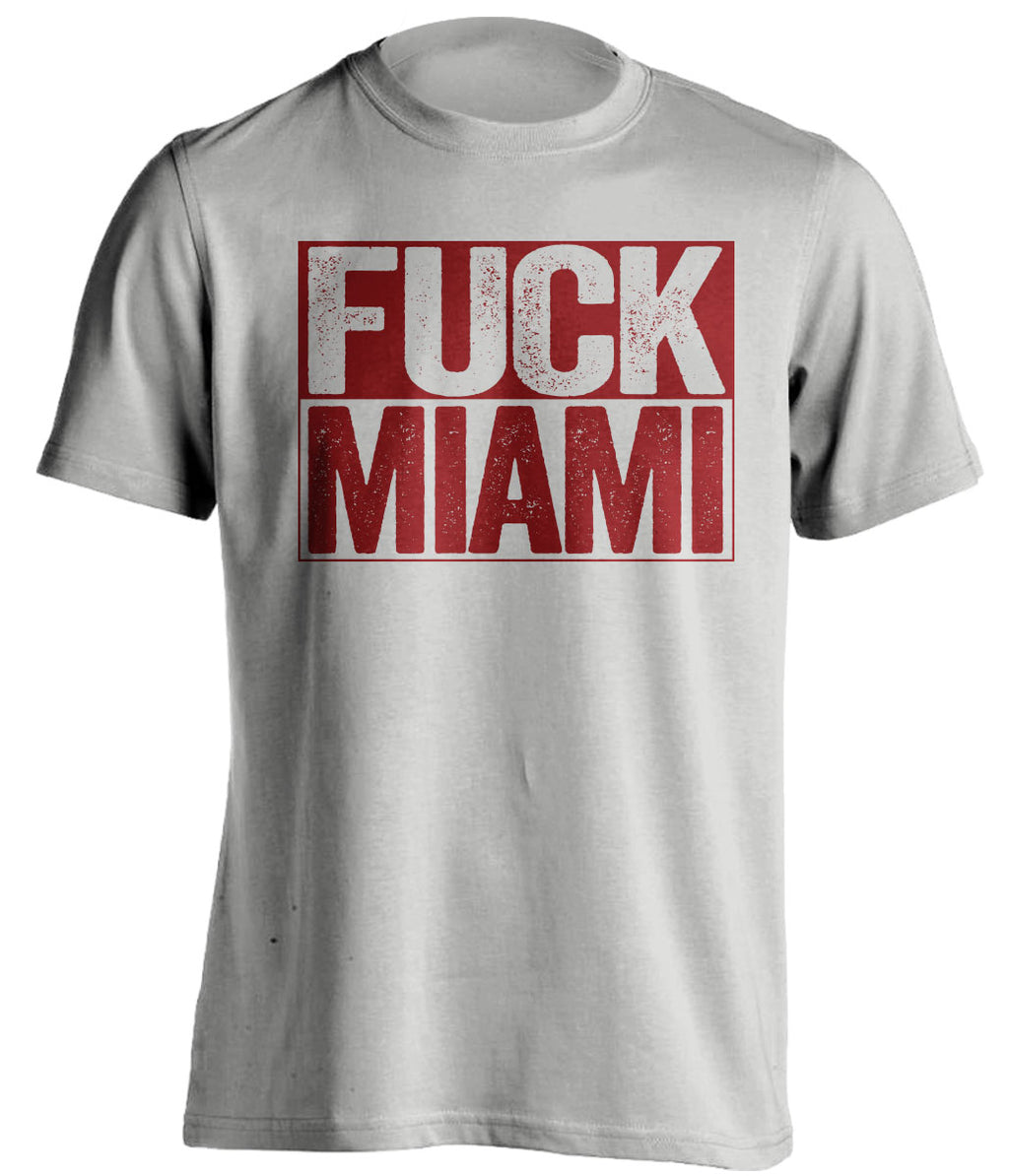 fuck miami uncensored grey shirt for hokies fans