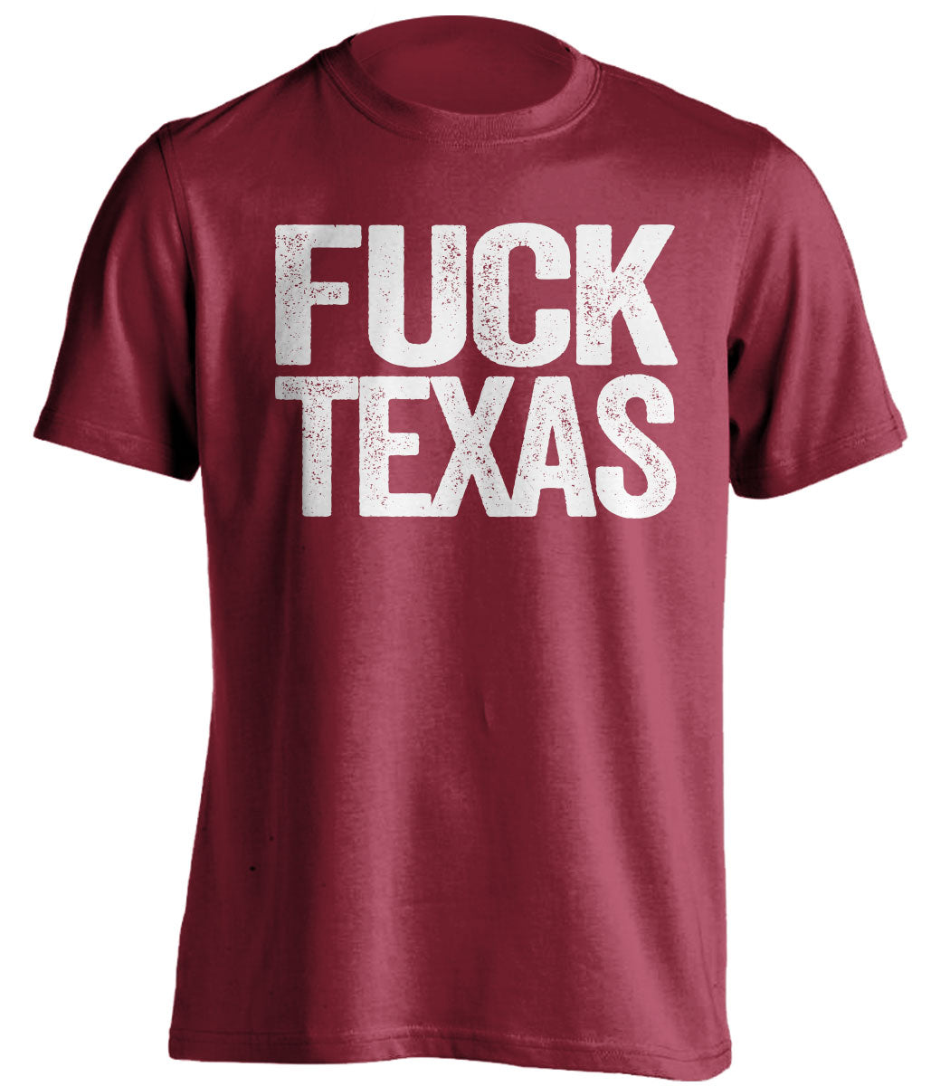 fuck texas shirt arkansas fans red and white uncensored