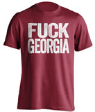 fuck georgia red and white tshirt uncensored bama fans