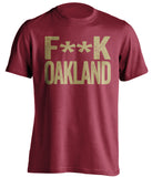 fuck oakland raiders san francisco 49ers niners red tshirt censored