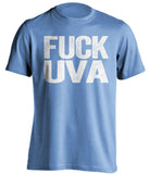 fuck uva UNC fan shirt blue and white uncensored