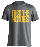 fuck the hokies wvu mountaineers grey tshirt uncensored