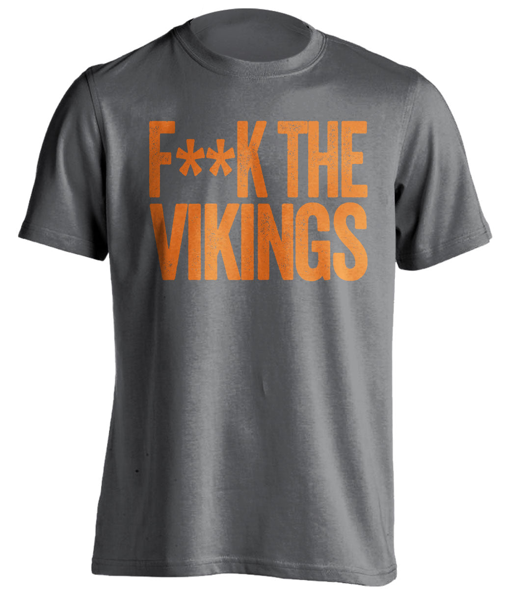 fuck the vikings chicago bears fan censored grey tshirt