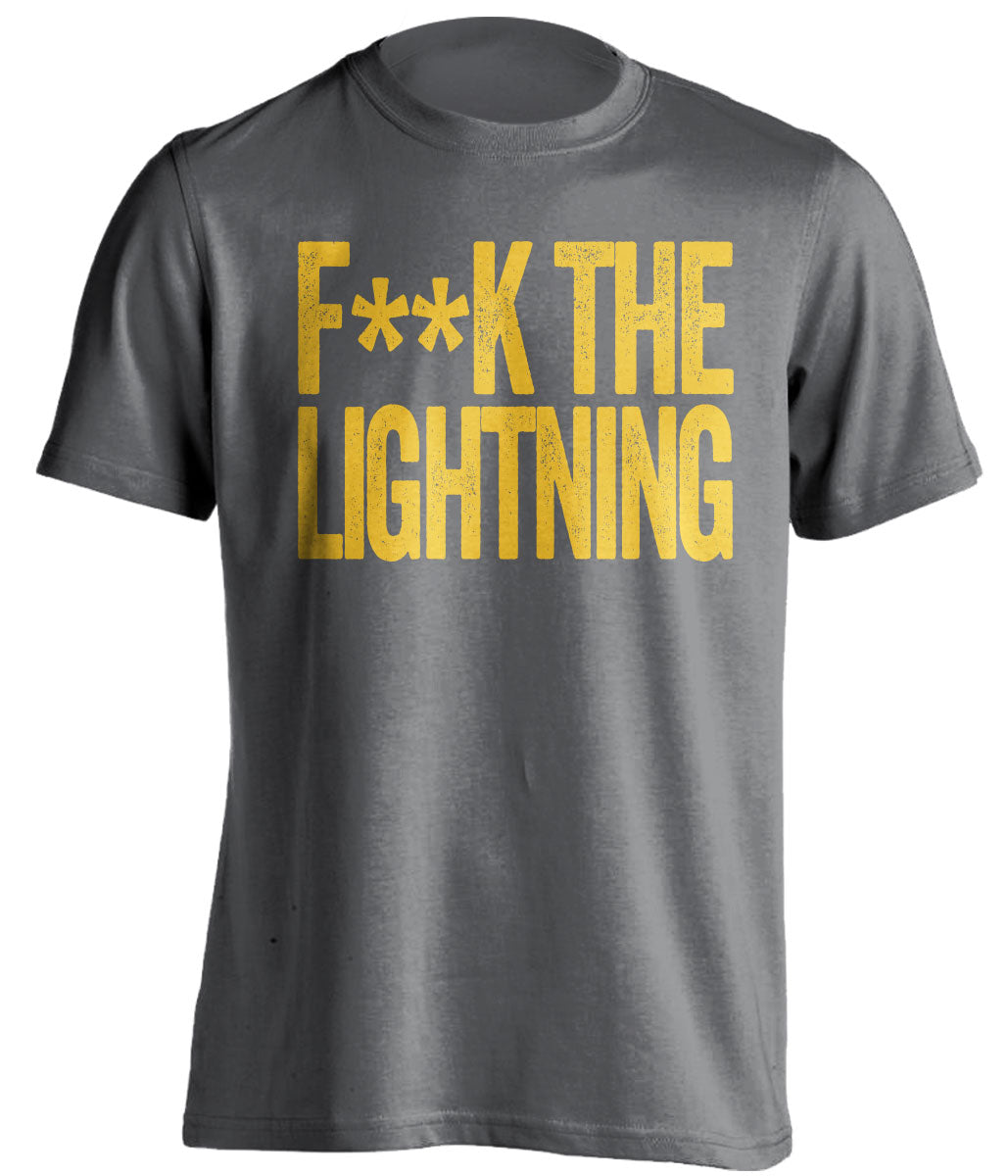 fuck the lightning bruins fan grey shirt censored