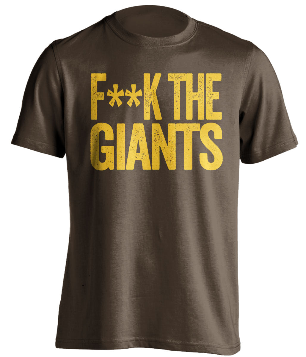 fuck the giants san diego padres brown tshirt censored