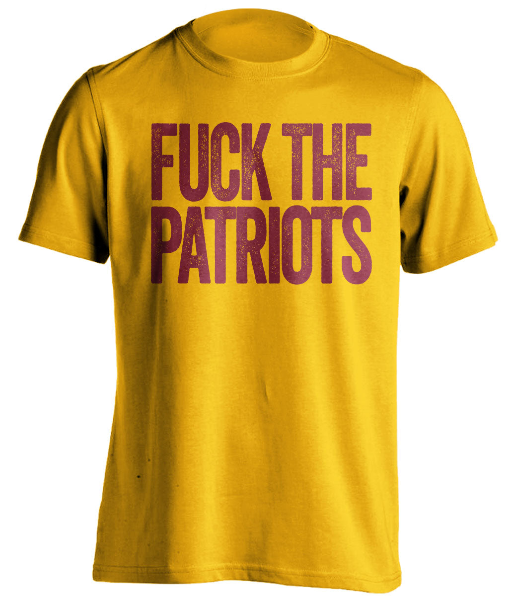 fuck the patriots washington redskins gold tshirt