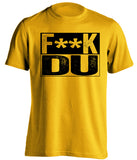 fuck DU denver colorado college tigers gold shirt censored