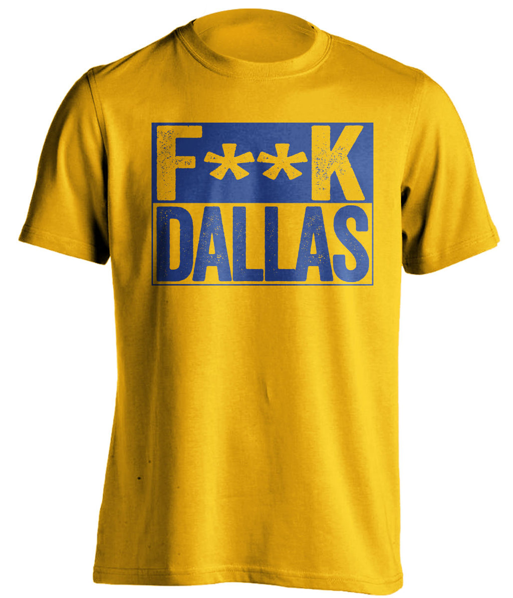 fuck dallas stars mavs GSW st louis blues gold shirt censored