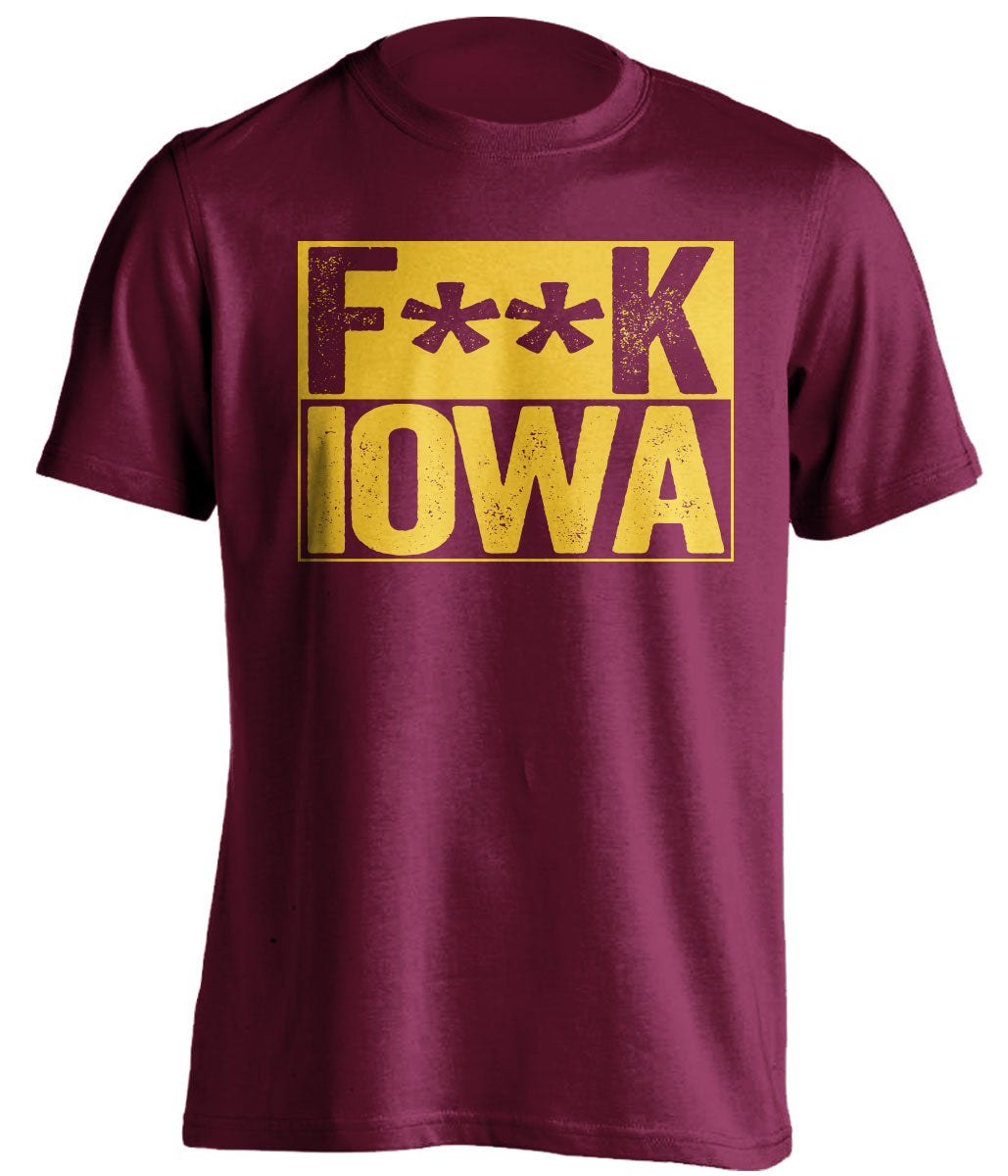 fuck iowa censored maroon shirt for minnesota fans