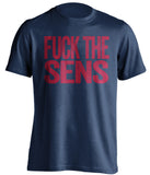 FUCK THE SENS Montreal Canadiens blue Shirt