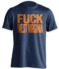 fuck west virginia wvu cavaliers cavs blue tshirt uncensored