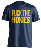 fuck the hokies wvu mountaineers blue tshirt uncensored