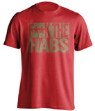 fuck the habs red and old gold tshirt censored