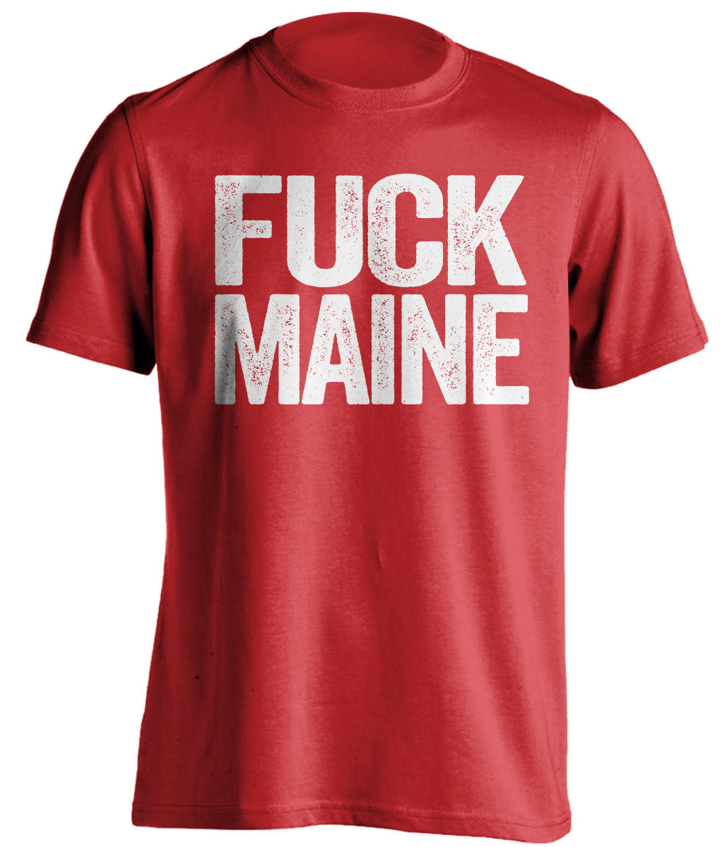 fuck maine boston university fan red tshirt uncensored