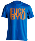 fuck byu boise state broncos blue tshirt uncensored