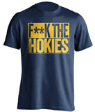 fuck the hokies wvu mountaineers blue shirt censored