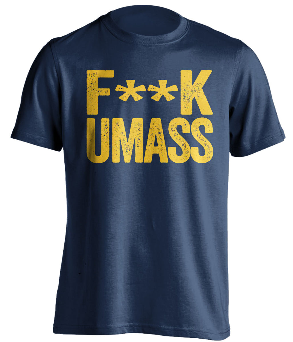 fuck umass merrimack warriors blue tshirt censored