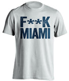 Fuck Miami - Miami Haters Shirt - Navy and Old Gold - Text Design - Beef Shirts
