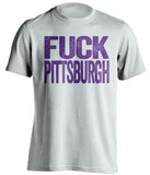 Fuck Pittsburgh - Pittsburgh Haters Shirt - Purple and Gold - Text Design - Beef Shirts