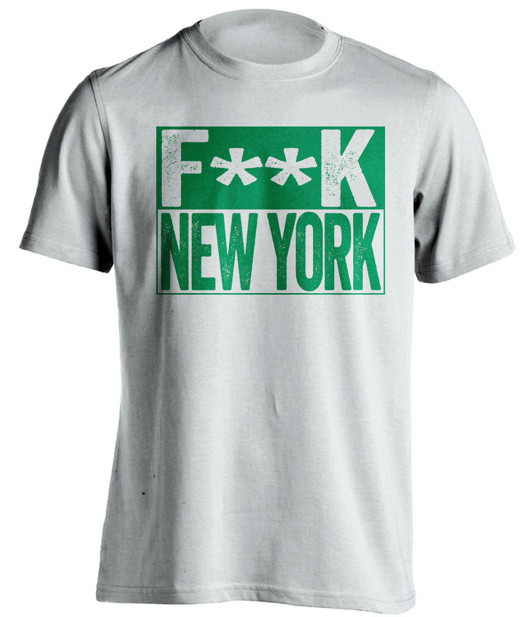 fuck new york knicks boston celtics white shirt censored