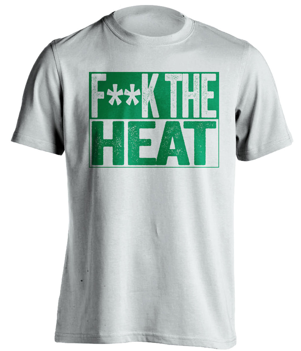 fuck the heat boston celtics white shirt censored