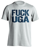 fuck uga bulldogs white and navy tshirt uncensored