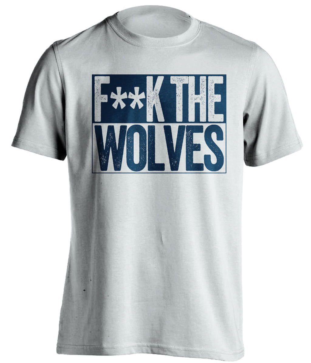fuck the wolves wba white and navy shirt censored